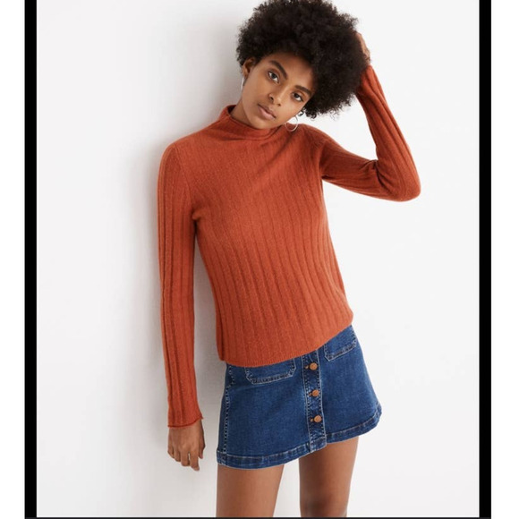 Madewell Sweaters - Evercrest Turtleneck Sweater in Coziest Yarn russet orange